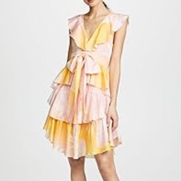 Cynthia Rowley Jet Set Floral Print dress with box Sz 2 in sunset - Picture 2 of 7